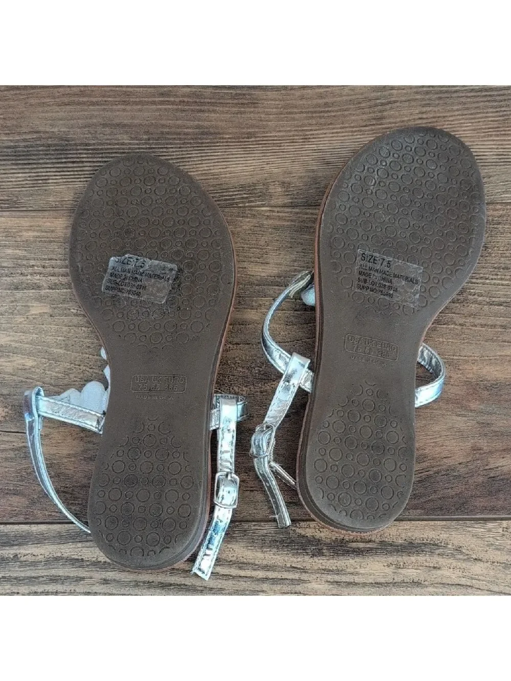 Mixit Silver Beaded Women's Sandals 7.5       190JH